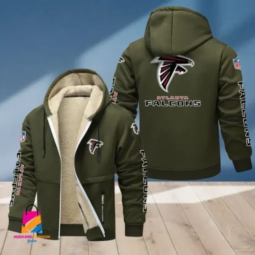 Atlanta Falcons Multicolor Thickened Zipper Hoodies ANZTZH002 - Image 5