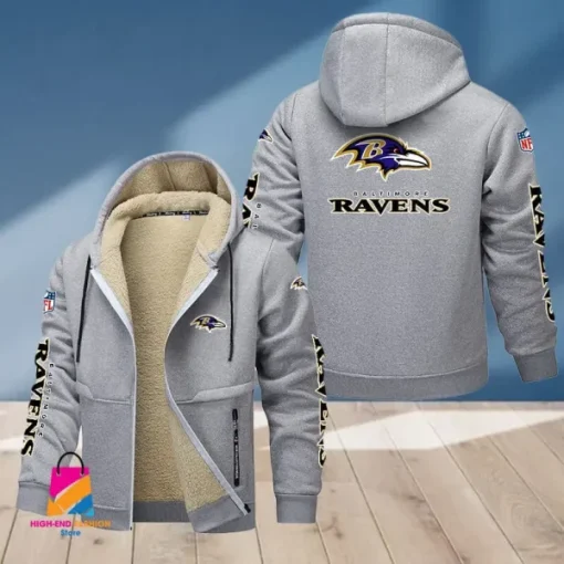 Baltimore Ravens Multicolor Thickened Zipper Hoodies ANZTZH003 - Image 9