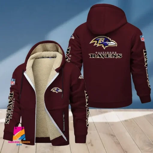 Baltimore Ravens Multicolor Thickened Zipper Hoodies ANZTZH003 - Image 8