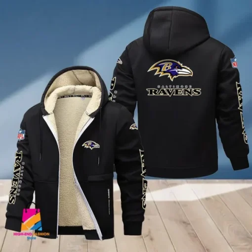Baltimore Ravens Multicolor Thickened Zipper Hoodies ANZTZH003 - Image 7