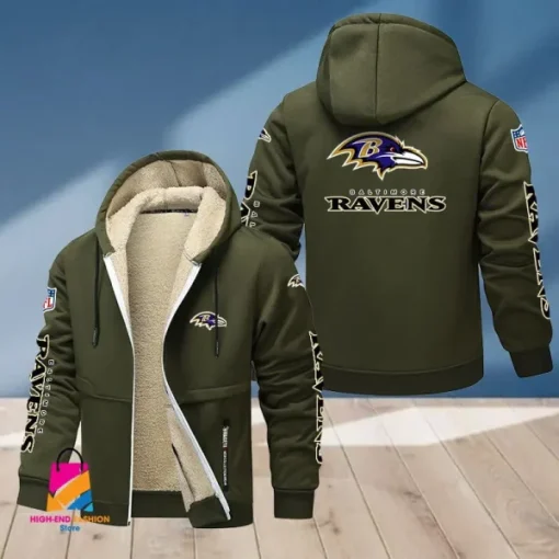 Baltimore Ravens Multicolor Thickened Zipper Hoodies ANZTZH003 - Image 5