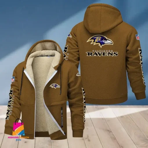 Baltimore Ravens Multicolor Thickened Zipper Hoodies ANZTZH003 - Image 2