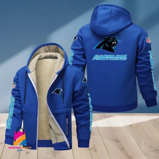 Carolina Panthers Multicolor Thickened Zipper Hoodies ANZTZH005 - Image 6