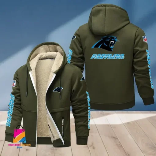 Carolina Panthers Multicolor Thickened Zipper Hoodies ANZTZH005 - Image 4