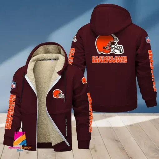Cleveland Browns Multicolor Thickened Zipper Hoodies ANZTZH008 - Image 8