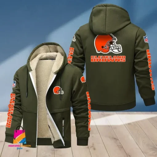 Cleveland Browns Multicolor Thickened Zipper Hoodies ANZTZH008 - Image 4