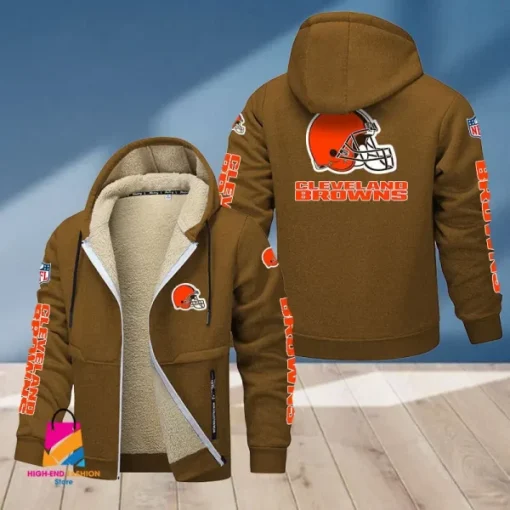 Cleveland Browns Multicolor Thickened Zipper Hoodies ANZTZH008 - Image 2