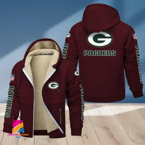 Green Bay Packers Multicolor Thickened Zipper Hoodies ANZTZH012 - Image 8