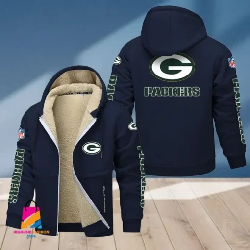 Green Bay Packers Multicolor Thickened Zipper Hoodies ANZTZH012 - Image 4