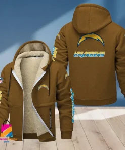 Los Angeles Chargers Multicolor Thickened Zipper Hoodies ANZTZH018