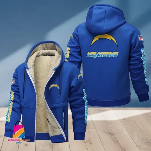 Los Angeles Chargers Multicolor Thickened Zipper Hoodies ANZTZH018 - Image 9