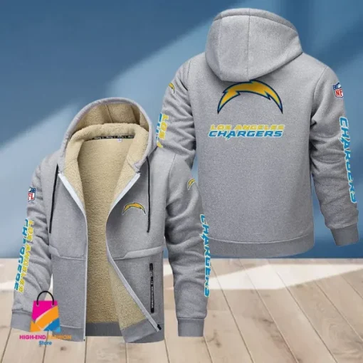 Los Angeles Chargers Multicolor Thickened Zipper Hoodies ANZTZH018 - Image 8