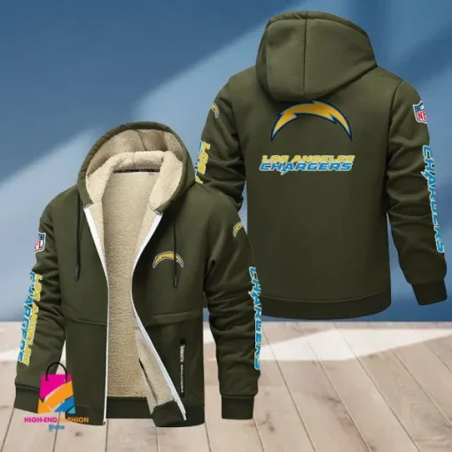 Los Angeles Chargers Multicolor Thickened Zipper Hoodies ANZTZH018 - Image 4