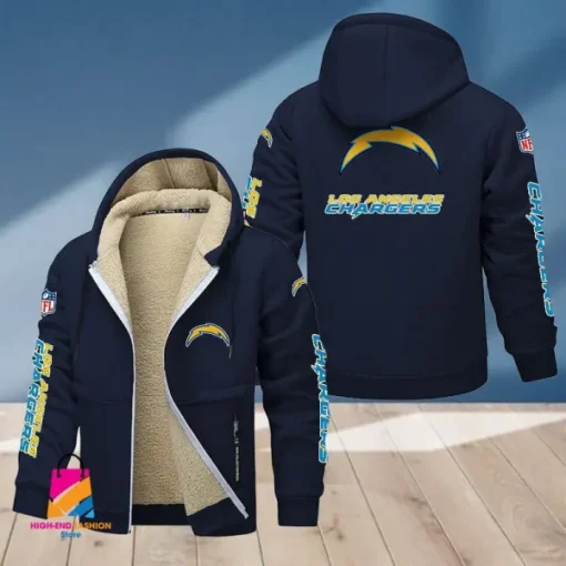 Los Angeles Chargers Multicolor Thickened Zipper Hoodies ANZTZH018 - Image 3