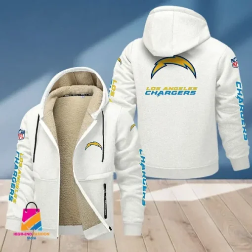 Los Angeles Chargers Multicolor Thickened Zipper Hoodies ANZTZH018 - Image 2