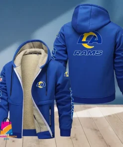 Los Angeles Rams Multicolor Thickened Zipper Hoodies ANZTZH019