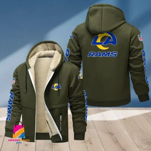 Los Angeles Rams Multicolor Thickened Zipper Hoodies ANZTZH019 - Image 5