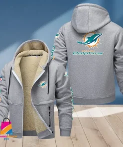 Miami Dolphins Multicolor Thickened Zipper Hoodies ANZTZH020