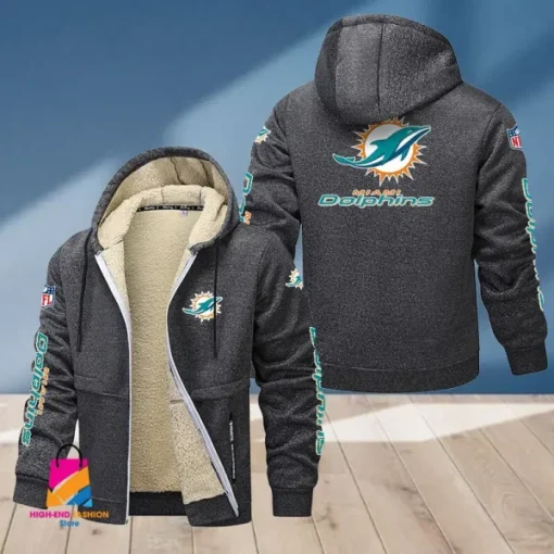 Miami Dolphins Multicolor Thickened Zipper Hoodies ANZTZH020 - Image 3