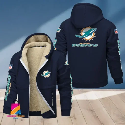 Miami Dolphins Multicolor Thickened Zipper Hoodies ANZTZH020 - Image 2