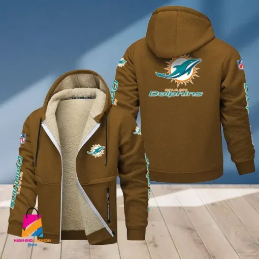 Miami Dolphins Multicolor Thickened Zipper Hoodies ANZTZH020 - Image 5