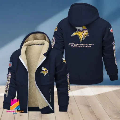 Minnesota Vikings Multicolor Thickened Zipper Hoodies ANZTZH021 - Image 4