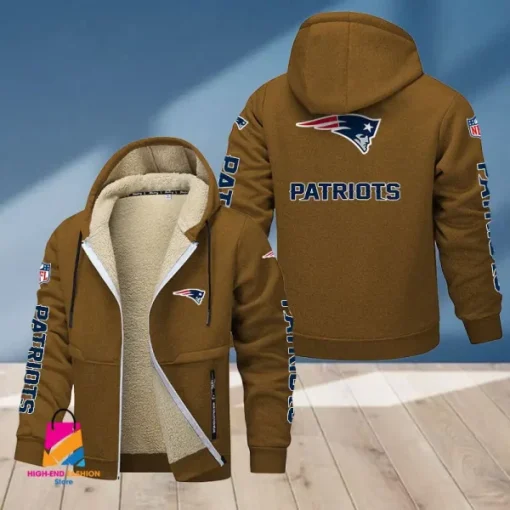 New England Patriots Multicolor Thickened Zipper Hoodies ANZTZH022 - Image 2