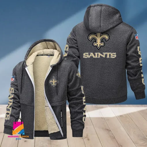 New Orleans Saints Multicolor Thickened Zipper Hoodies ANZTZH023 - Image 7