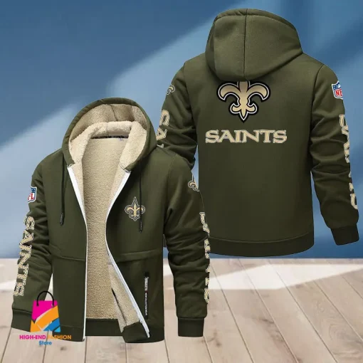 New Orleans Saints Multicolor Thickened Zipper Hoodies ANZTZH023 - Image 5