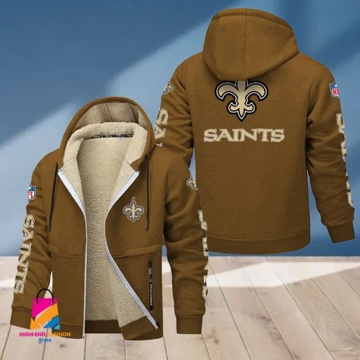 New Orleans Saints Multicolor Thickened Zipper Hoodies ANZTZH023 - Image 2