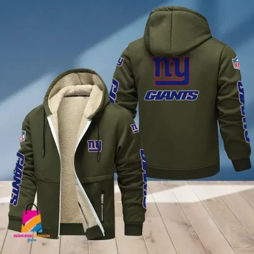 New York Giants Multicolor Thickened Zipper Hoodies ANZTZH024 - Image 5