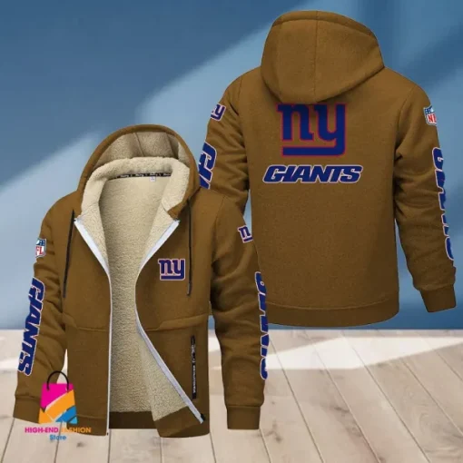 New York Giants Multicolor Thickened Zipper Hoodies ANZTZH024 - Image 2
