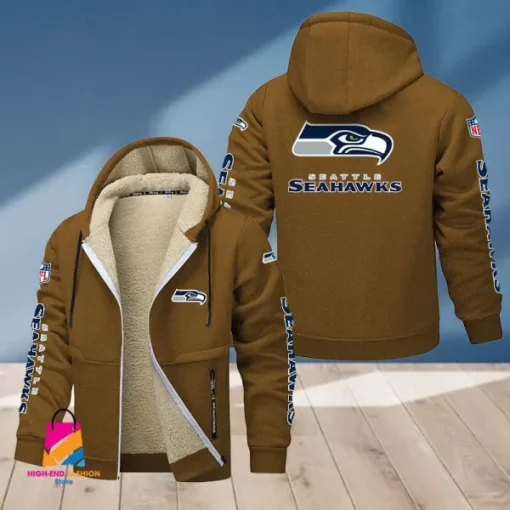 Seattle Seahawks Multicolor Thickened Zipper Hoodies ANZTZH029 - Image 9