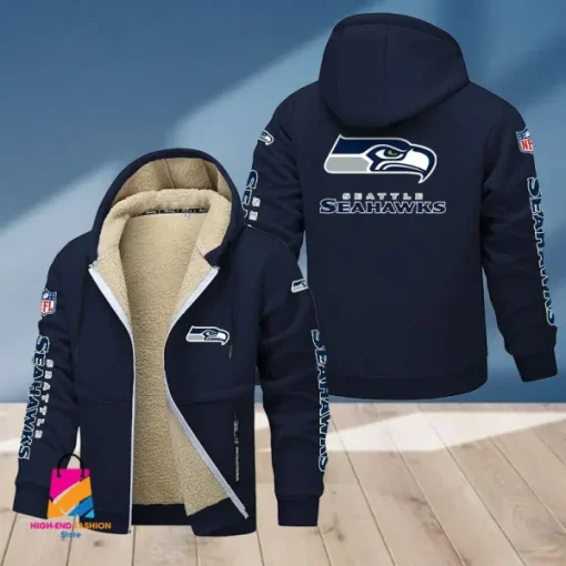 Seattle Seahawks Multicolor Thickened Zipper Hoodies ANZTZH029 - Image 8