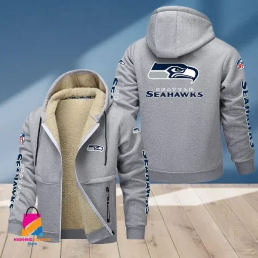 Seattle Seahawks Multicolor Thickened Zipper Hoodies ANZTZH029 - Image 7