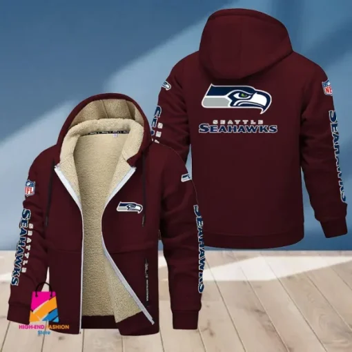 Seattle Seahawks Multicolor Thickened Zipper Hoodies ANZTZH029 - Image 6
