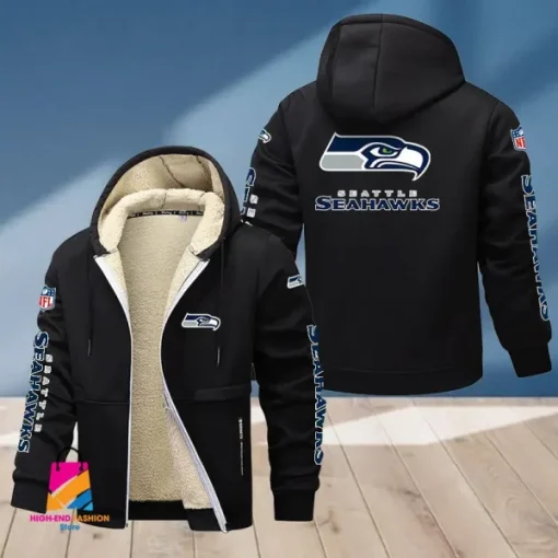 Seattle Seahawks Multicolor Thickened Zipper Hoodies ANZTZH029 - Image 5
