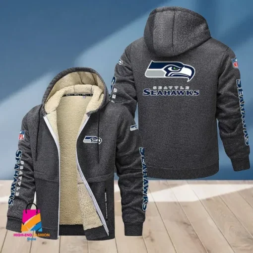 Seattle Seahawks Multicolor Thickened Zipper Hoodies ANZTZH029 - Image 3