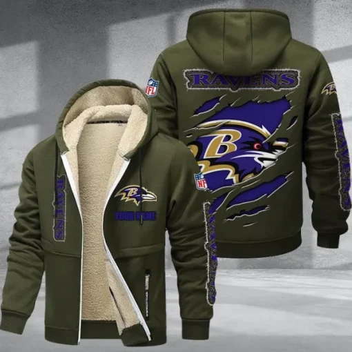 Baltimore Ravens DMTZ0356 Thickened Zipper Hoodies - Image 9