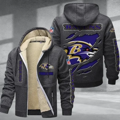 Baltimore Ravens DMTZ0356 Thickened Zipper Hoodies - Image 6