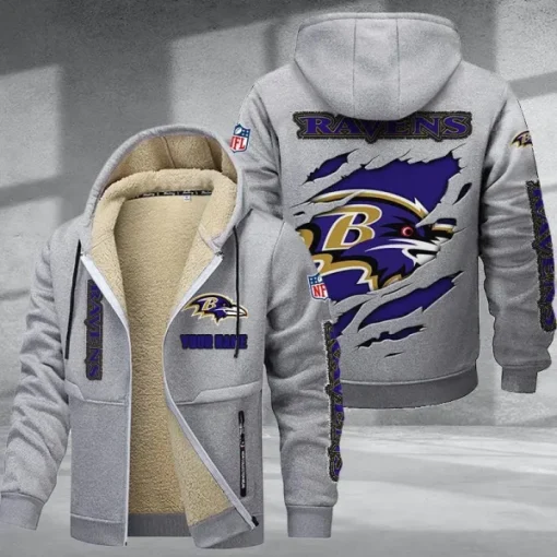 Baltimore Ravens DMTZ0356 Thickened Zipper Hoodies - Image 5