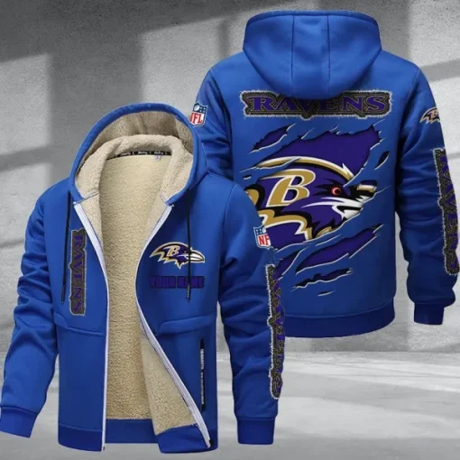 Baltimore Ravens DMTZ0356 Thickened Zipper Hoodies - Image 4