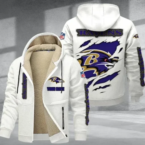 Baltimore Ravens DMTZ0356 Thickened Zipper Hoodies - Image 3
