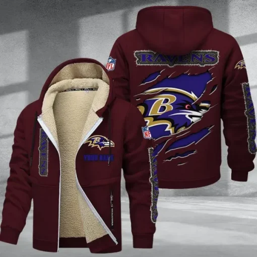 Baltimore Ravens DMTZ0356 Thickened Zipper Hoodies - Image 2