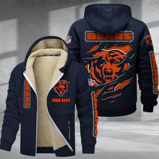 Chicago Bears DMTZ0359 Thickened Zipper Hoodies