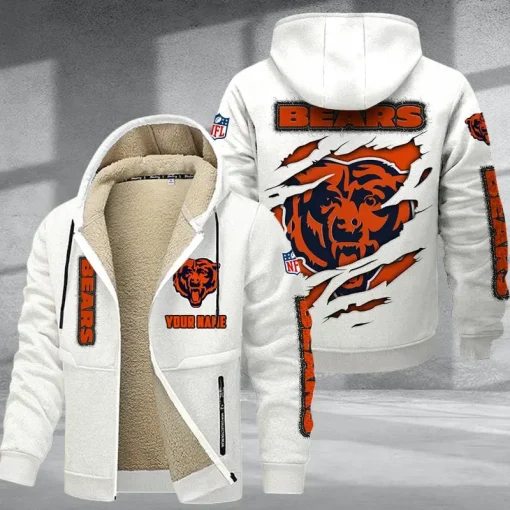 Chicago Bears DMTZ0359 Thickened Zipper Hoodies - Image 3