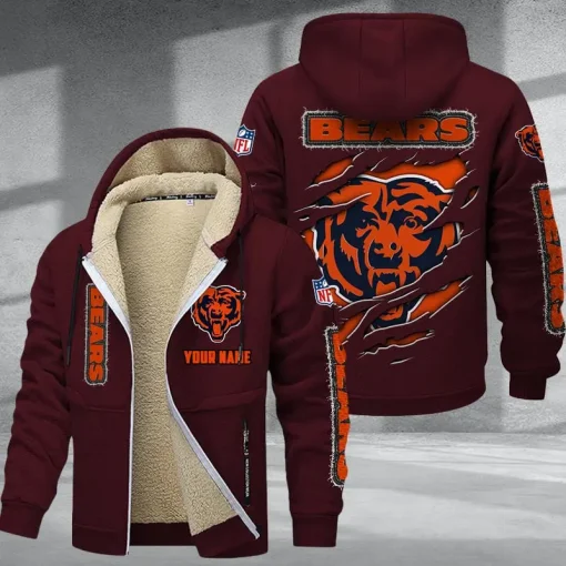 Chicago Bears DMTZ0359 Thickened Zipper Hoodies - Image 2
