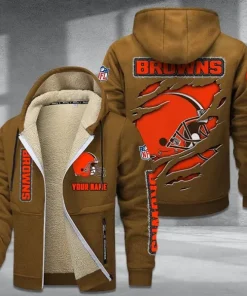 Cleveland Browns DMTZ0361 Thickened Zipper Hoodies
