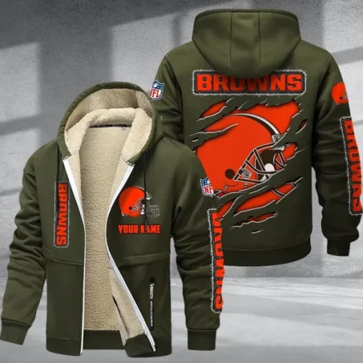Cleveland Browns DMTZ0361 Thickened Zipper Hoodies - Image 8