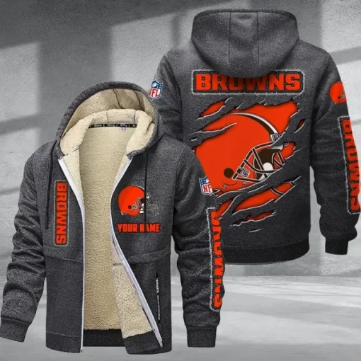 Cleveland Browns DMTZ0361 Thickened Zipper Hoodies - Image 7